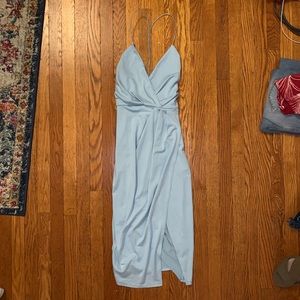 Light Blue midi wrap dress